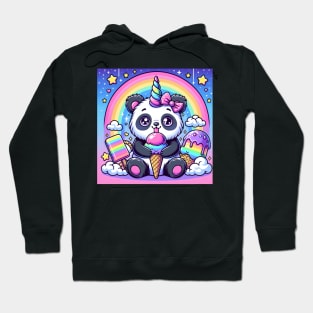 Unicorn Panda Eating Ice Cream Hoodie